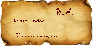 Wiszt Andor névjegykártya