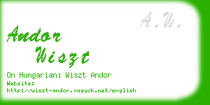 andor wiszt business card